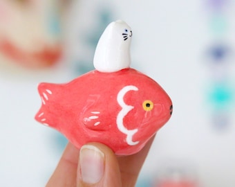 Red Cat-fish / Ceramic sculpturev