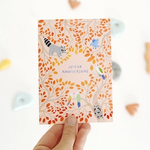 Carte "Joyeux anniversaire" - été indien