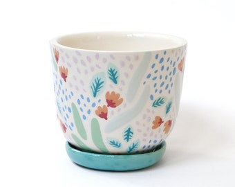 Flower pot "Flowering Garden" + matching plate