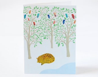 Greeting Card - Sleeping Leopard