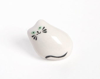 Philosopher Cat / Ceramic Lucky Charm