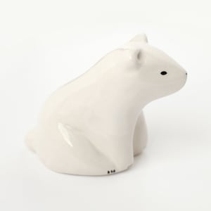 White polar bear - seating / Ceramic sculpture