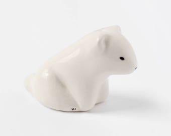 White polar bear cub / Ceramic sculpture