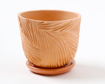 Pot terracotta "Ecorce" + coupelle assortie