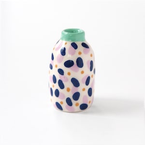 Ceramic Mini Vase Light Purple Confetti image 1