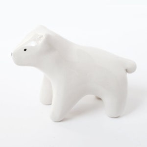 White polar bear - standing / Ceramic sculpture