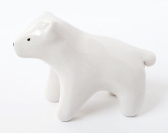 White polar bear - standing / Ceramic sculpture
