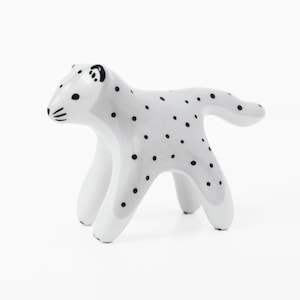 Schnee Panther / Keramik Skulptur