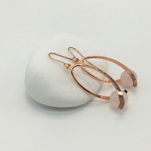 blush pink earrings,large rose quartz earrings