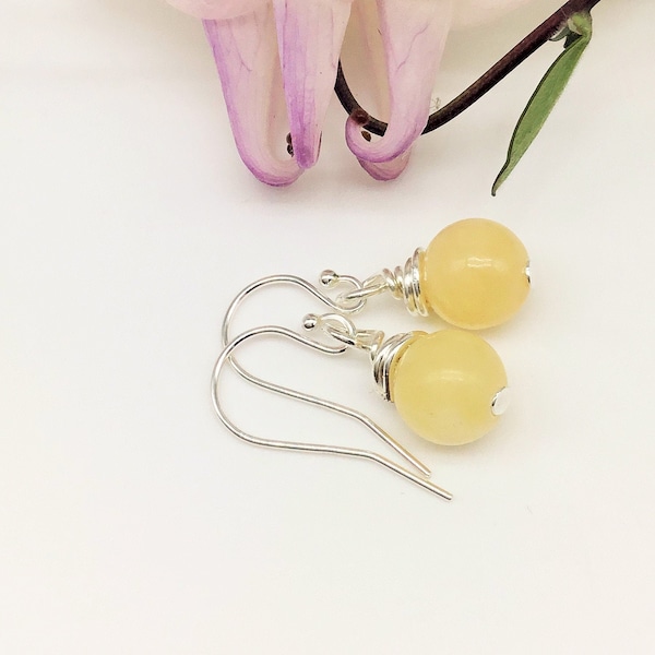 yellow calcite stone,Summer earrings,mineral earrings