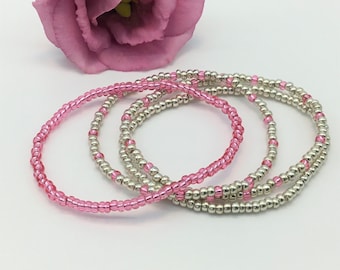pretty pink tiny bead bracelets