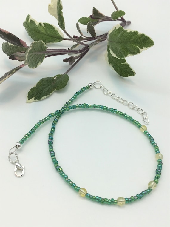Green ankle bracelet sale