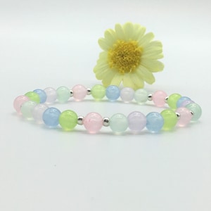 pull on bracelets with pretty pastel beads
