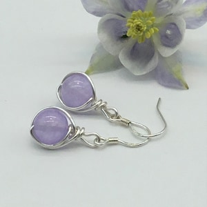 pretty pale lavender,petite drop earrings
