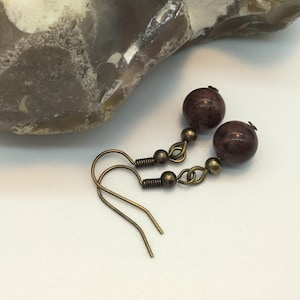 bruine bosoorbellen,korte oorbellen