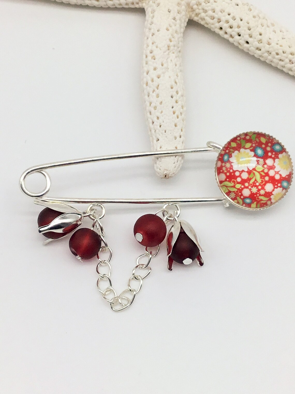 Safety pin broochSummer broochkilt pin brooch Etsy