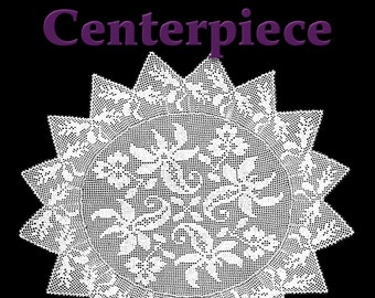 Clematis Lace Centerpiece Filet Crochet Pattern