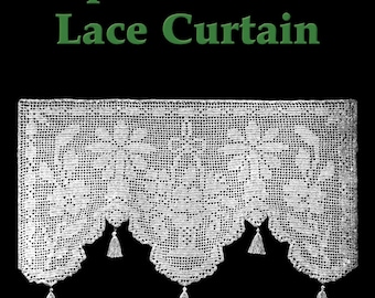 Tropical Flowers Lace Curtain Filet Crochet Pattern