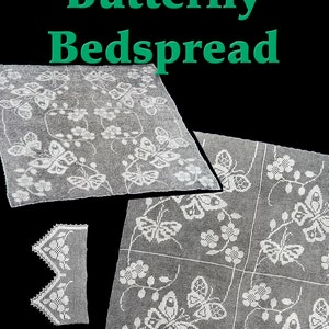 Butterfly Bedspread Filet Crochet Pattern