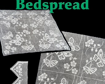 Butterfly Bedspread Filet Crochet Pattern