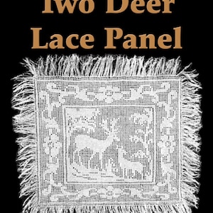 Two Deer Lace Panel Filet Crochet Pattern