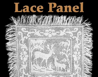 Two Deer Lace Panel Filet Crochet Pattern