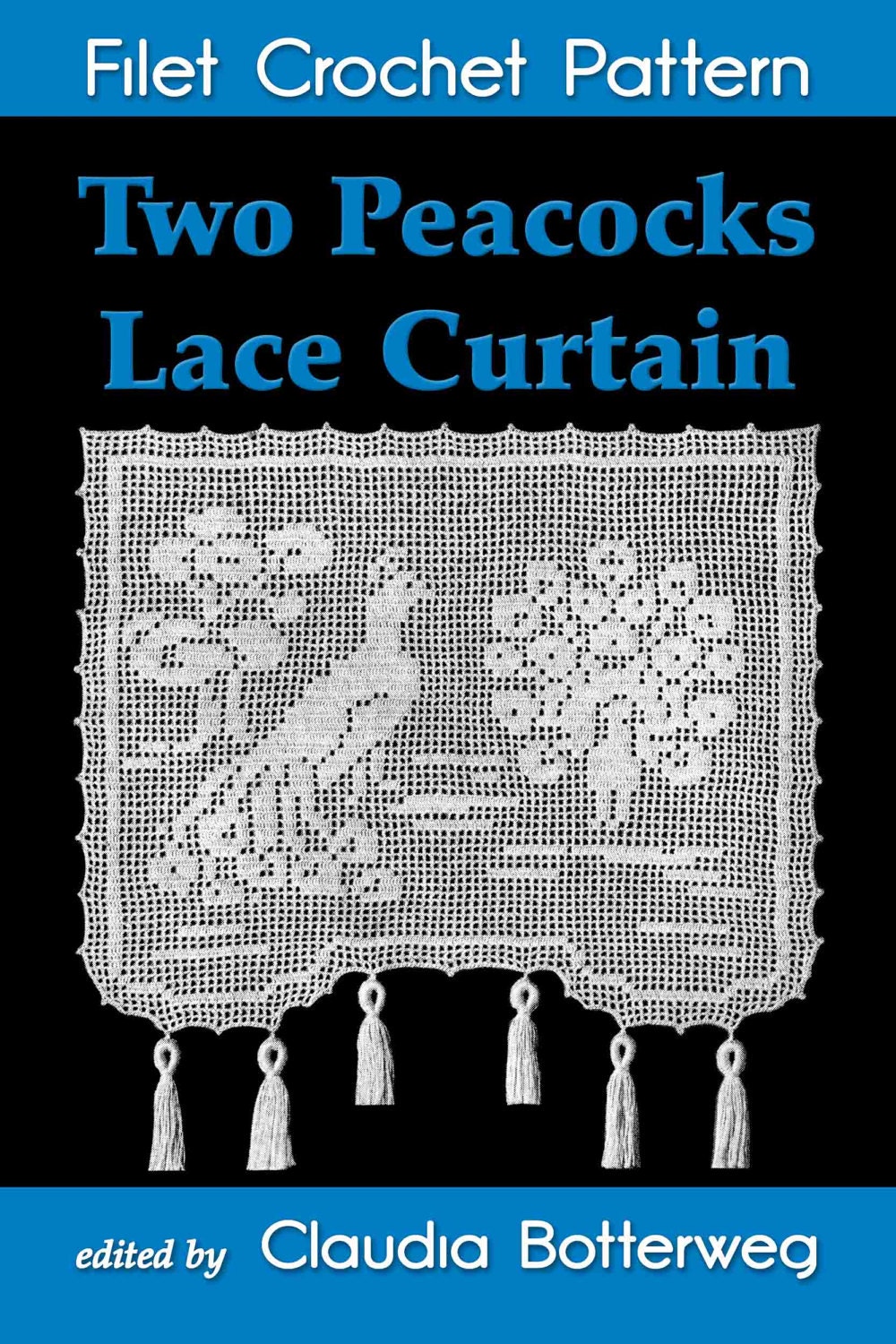 Two Peacocks Lace Curtain Filet Crochet