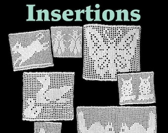 Seven Animal Insertions Filet Crochet Pattern