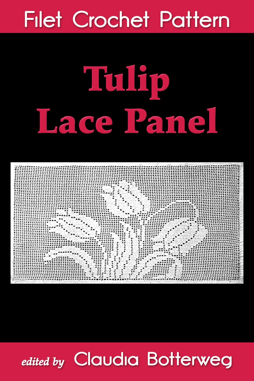 Tulip Lace Panel Filet Crochet Pattern - Etsy