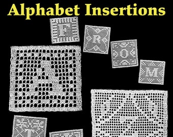 26 Mix & Match Alphabet Insertions Filet Crochet Pattern