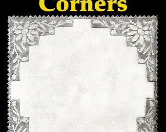 Daisy Lace Corners Filet Crochet Pattern