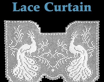 Regal Peacocks Lace Curtain Filet Crochet Pattern
