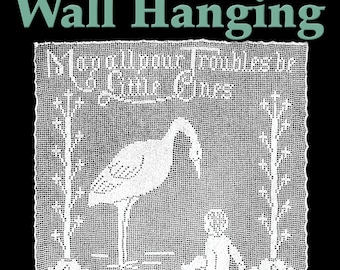 Stork Wall Hanging Filet Crochet Pattern