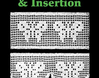 Butterfly Edging & Insertion Filet Crochet Pattern