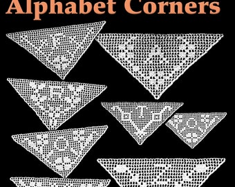 26 Mix & Match Alphabet Corners Filet Crochet Pattern