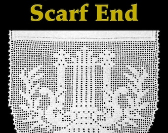 Lyre Lace Scarf End Filet Crochet Pattern
