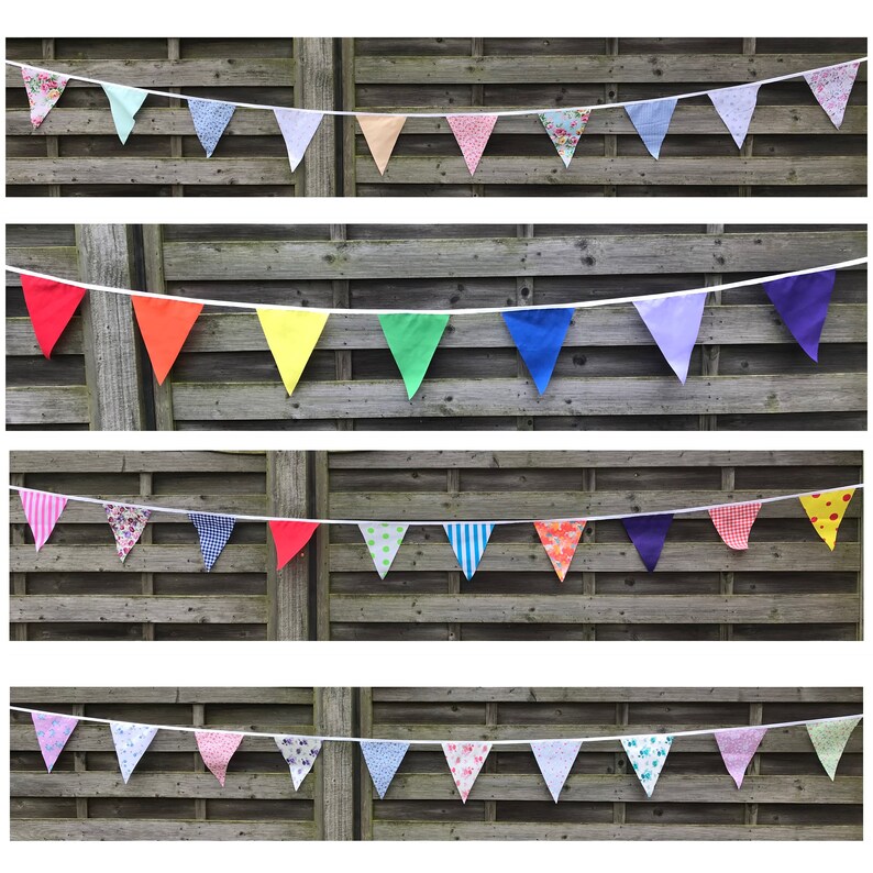 FABRIC BUNTING BANNER Clearance 10ft/20ft/40ft/120ft.bright Etsy UK