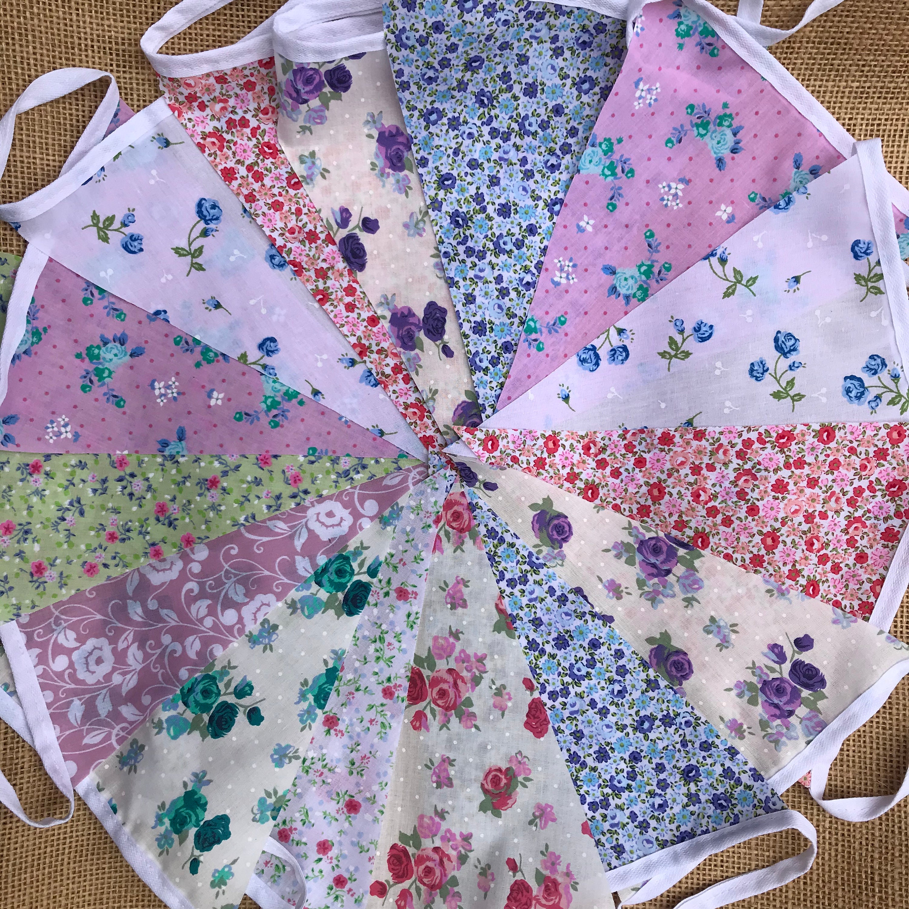 FABRIC BUNTING BANNER Clearance, 10ft/20ft/40ft/120ft.Bright garland …