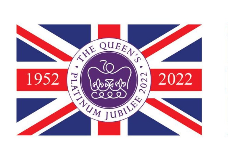 Queens Platinum Jubilee Flag 5ftx3ft Premium Quality indoor/Outdoor use Royal Family Queen Coronation 