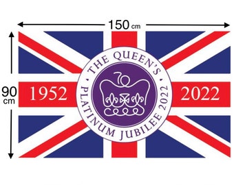 Queens Platinum Jubilee Flag 5ftx3ft Premium Quality indoor/Outdoor use Royal Family Queen Coronation
