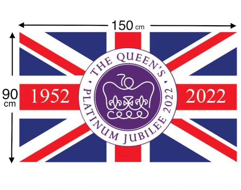 Queens Platinum Jubilee Flag 5ftx3ft Premium Quality indoor/Outdoor use Royal Family Queen Coronation 