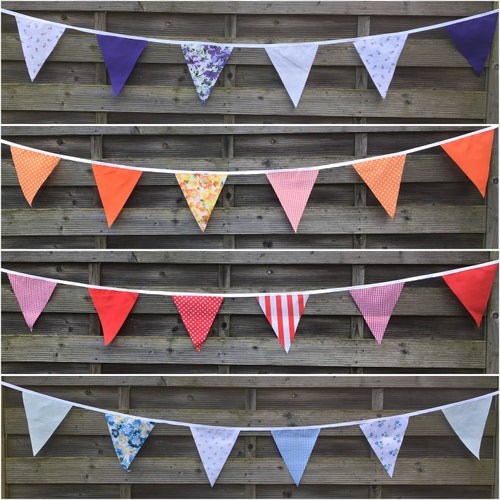 FABRIC BUNTING BANNER Clearance 10ft/20ft/40ft/120ft.bright Etsy UK