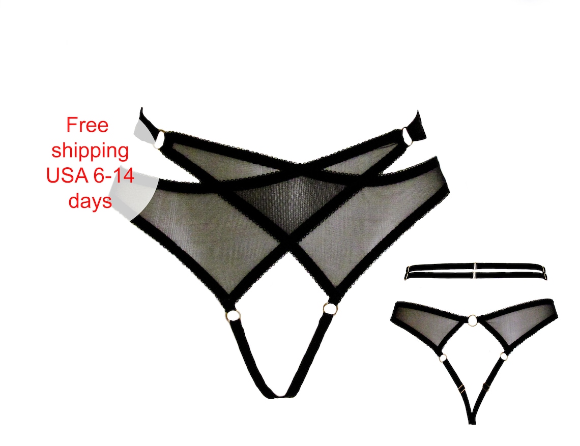 Crotchless panties See through panties Stripper outfits | Etsy