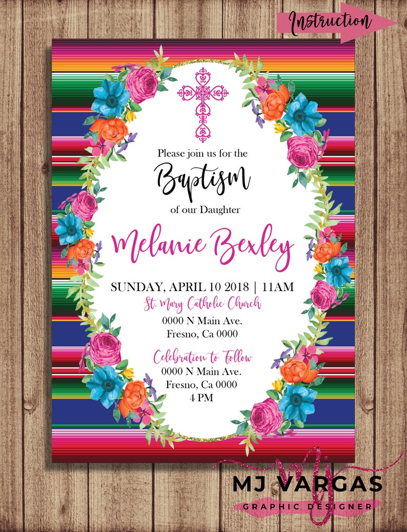 Invitacion De Bautizo Mexicano De Nina Imprimible Bautizo Etsy Invitacion De Bautizo Mexicano De Nina Imprimible Bautizo Etsy