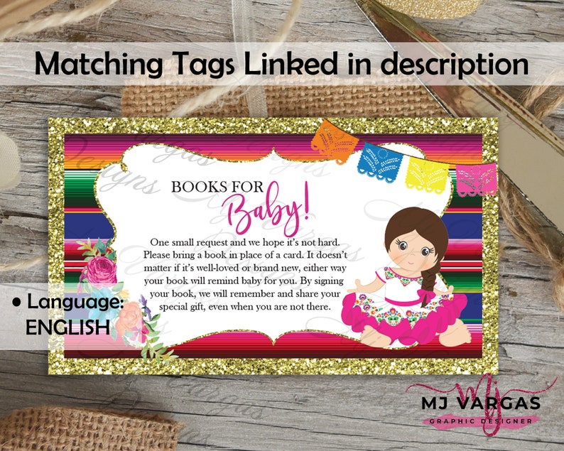 Girl Mexican Theme Baby Shower Invitation ENGLISH Little | Etsy