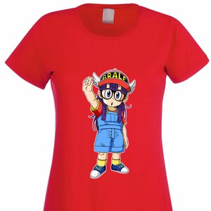 T-shirt donna DOTTOR dr SLUMP e ARALE robot bambina maglietta maniche corte cartoni animati anni 80 vintage retro