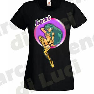 T-shirt donna LAMù Lum maglietta maniche corte cartoni animati anni 80 Urusei Yatsura