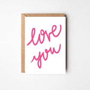 Love You Romance, Anniversary, Valentine's Card Free Handwritten Message Inside & Sent Direct Optional image 1