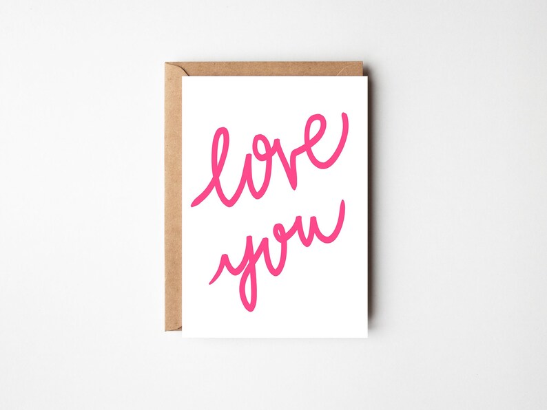 Love You Romance, Anniversary, Valentine's Card Free Handwritten Message Inside & Sent Direct Optional image 1