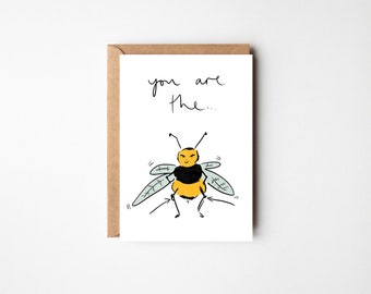 You are the bees knees | Thank You or Birthday Card- Free Handwritten Message Inside  & Sent Direct Optional